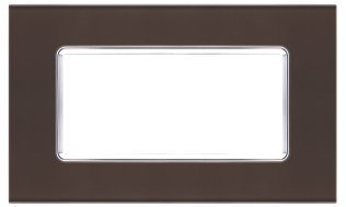 Placca vetro joy 5004bl-6 4p testa di moro