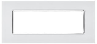 Placca vetro joy 5006bl-1 6p bianco