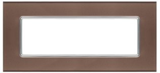Placca vetro joy 5006bl-7 6p bronzo