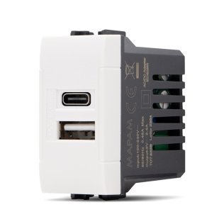 Presa usb a+c t1 bianca