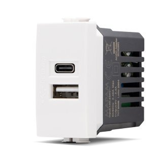 Presa usb a+c t3-joy bianca