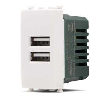 Doppia presa usb 2a gem 621b bianco