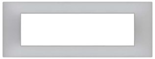 Placca soft-touch gem-t2 7p 6007st-3 silver