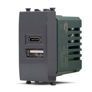 Presa usb 2.4a a+c t2-gem 633n nero