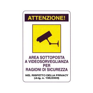 Cartello per videosorveglianza 300x200 adesivo