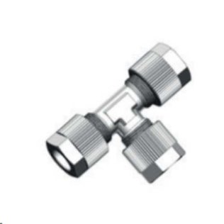 Connettore a t in pvdf per giunto due tubi sensore