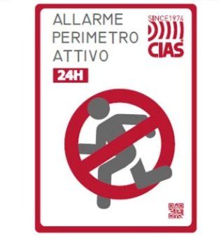 Cartello informativo allarme perimetro attivo da