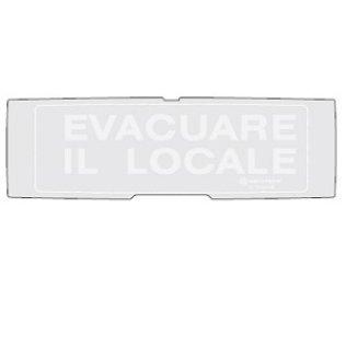 Pellicola in policarbonato con la scritta evacuar