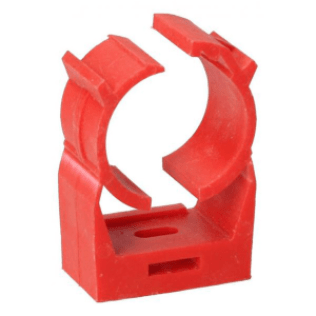 Clip di fissaggio per tubo 2mm - abs rosso