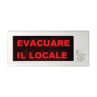 Scritta sostitutiva evacuare il locale per panne