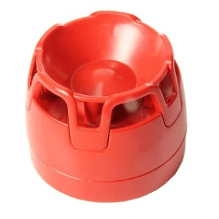 Sirena convenzionale di colore rosso, completa di