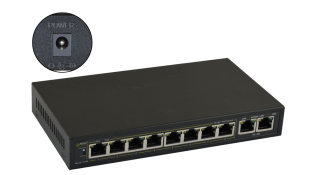 Switch poe a 10 porte per 8 telecamere ip s.alim.