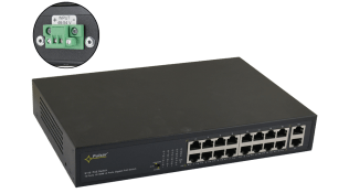 Switch poe a 16 porte per 16 telecamere ip s.alim.