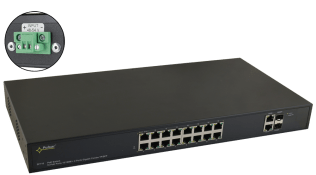 Switch poe a 16 porte per 16 telecamere ip s.alim.