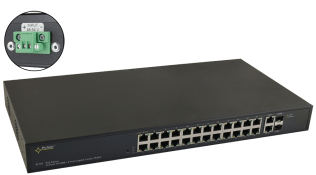Switch poe a 24 porte per 24 telecamere ip s.alim.