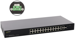 Switch poe a 24 porte per 24 telecamere ip s.alim.