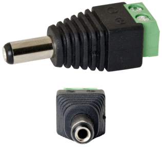 Jack maschio - 2 morsetti vite dc 5,5 / 2,1 / n