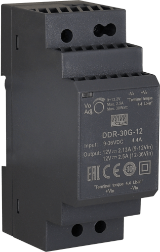 Convertitore ddr 12v/30w/2.5a dc/dc for din rail