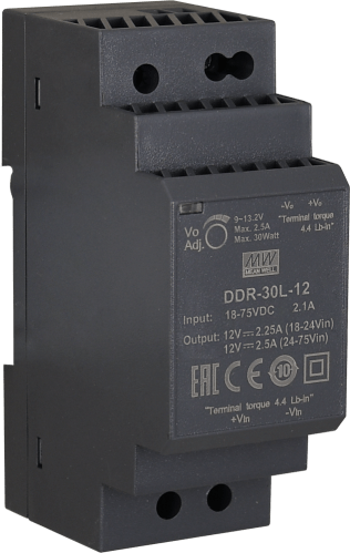 Convertitore ddr 12v/30w/2.5a dc/dc for din rail