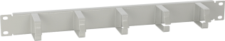 Pannello di gestione cavi, grigio - 1u - flat
