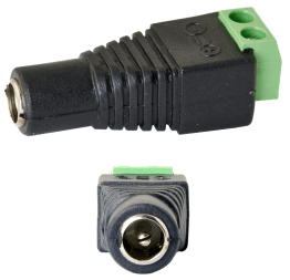 Jack femmina - 2 morsetti vite dc 5,5 / 2,1 / n