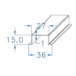 Profilo din zincato a caldo 35 x 15 senza fori