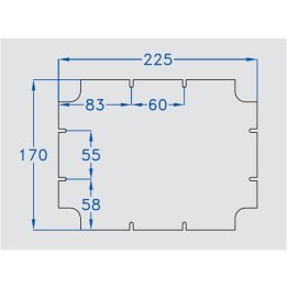 Piastra di fondo 215 x 165 per scatole 240 x 190 n