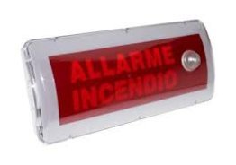 Targa ottico acustica certificata en54-3 e en54-23