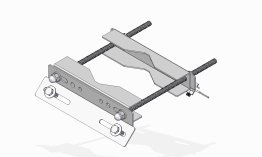 Supporto con doppia staffa 300 mm inclinata a 45°
