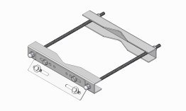 Supporto con staffa 300 mm inclinata a 45° revers