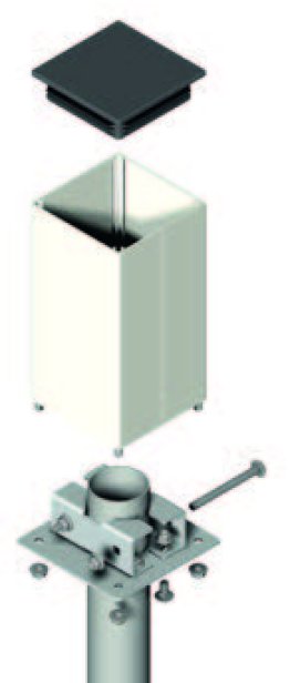 Torrette in alluminio bianco 120x120x2,5 mm h 250