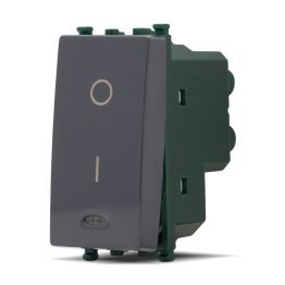 Interruttore bipolare spia (16a-250v) t2 662n nero