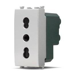 Presa bivalente (16a-250v) t2 618a alluminio