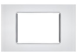 Placca vetro art 8003bl-1 3p bianco