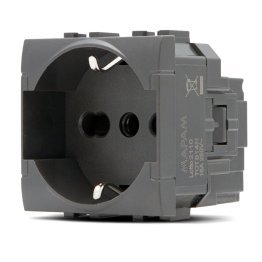 Presa schuko unel (16a-250v) art 814n nero -