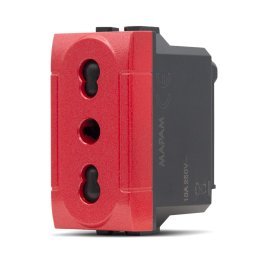 Presa bivalente (16a-250v) t1 818r rosso