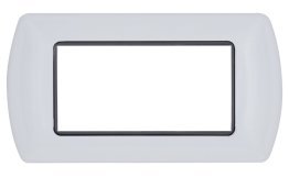 Placca metallo t1 8804-01 4p bianco