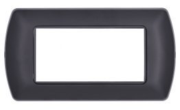 Placca metallo t1 8804-02 4p nero