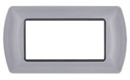 Placca metallo t1 8804-25 4p grigio