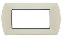 Placca metallo t1 8804-28 4p panna