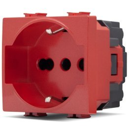 Presa schuko (16a-250v) joy 514r rosso