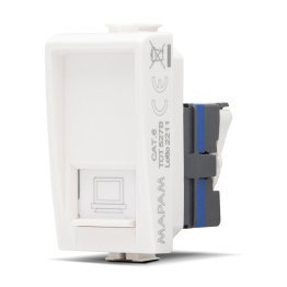 Connettore rete rj45 cat6 joy 527b bianco