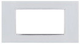 Placca vetro art 8004bl-1 4p bianco