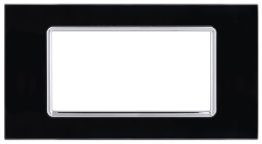 Placca vetro art 8004bl-2 4p nero