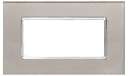 Placca vetro joy 5004bl-8 4p platino