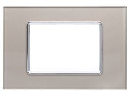 Placca vetro gem 6003bl-8 3p platino