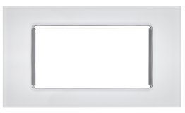 Placca vetro gem 6004bl-1 4p bianco