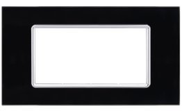 Placca vetro gem 6004bl-2 4p nero