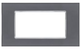 Placca vetro gem 6004bl-3 4p grigio