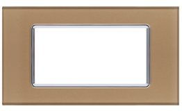 Placca vetro gem 6004bl-4 4p oro